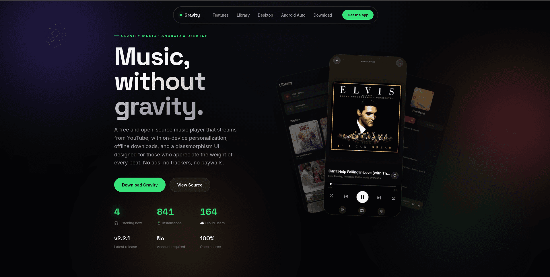 Gravity Music app cover